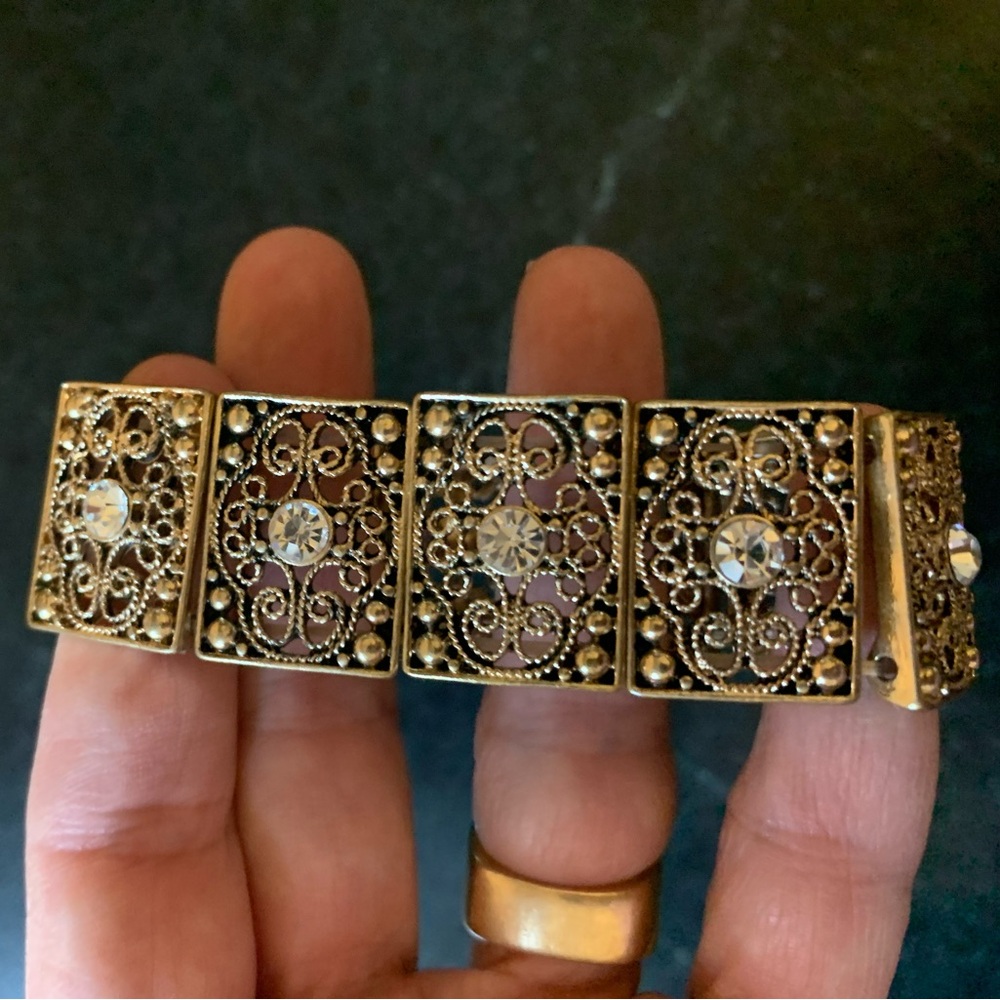 VINTAGE | Filigree Stretch Metal Bracelet